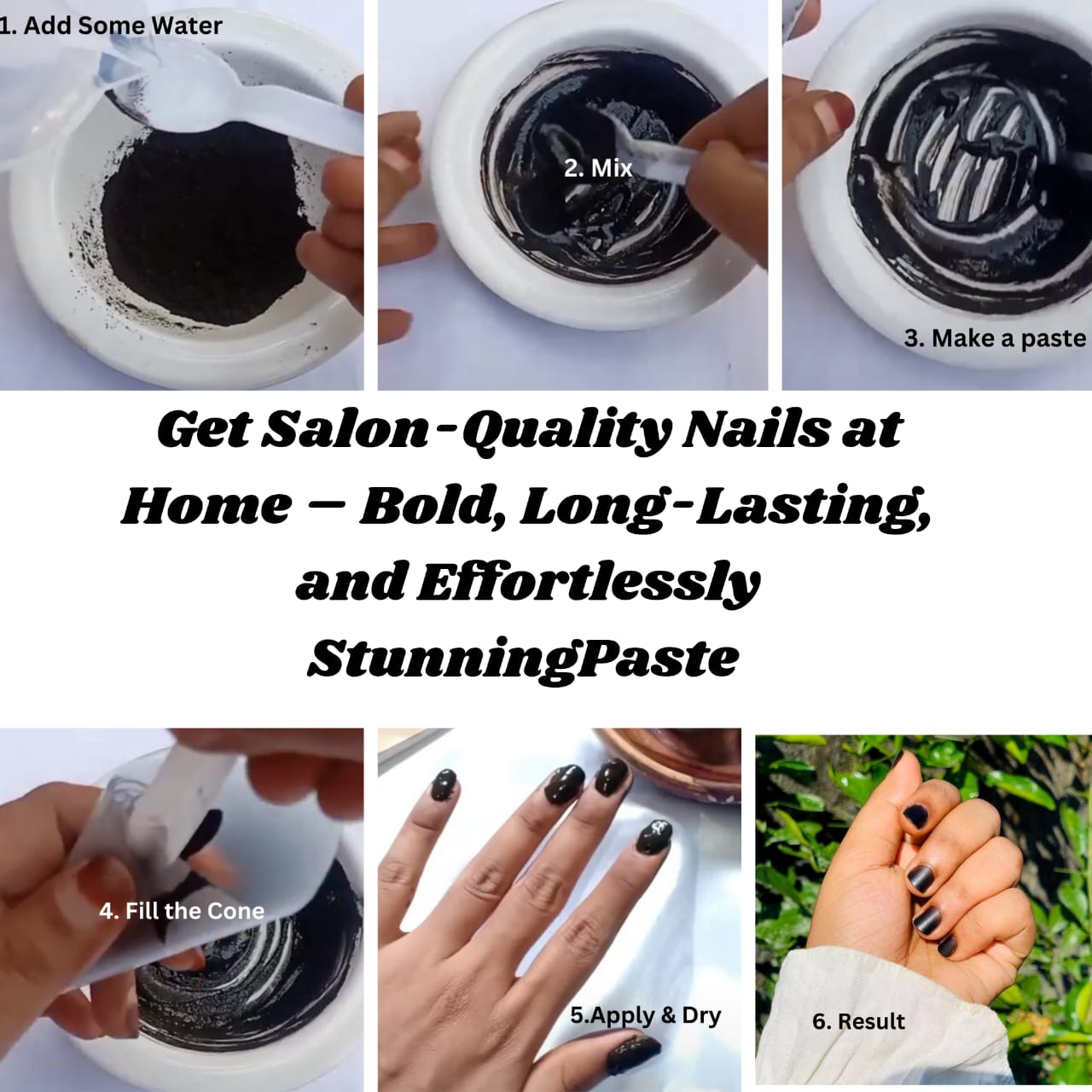 Instant Black Nail Henna – Wudhu Friendly | Halal | Waterproof & Long-Lasting | No Chemicals | Organic