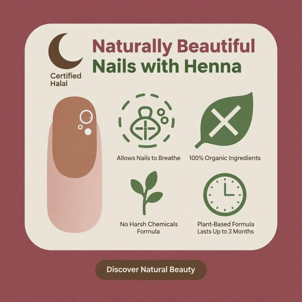 Organic Nail Liquid Dark Maroon | Henna Nail Stain | Halal Breathable Nail Polish Alternative | Organic & Chemical-Free Color Long lasting