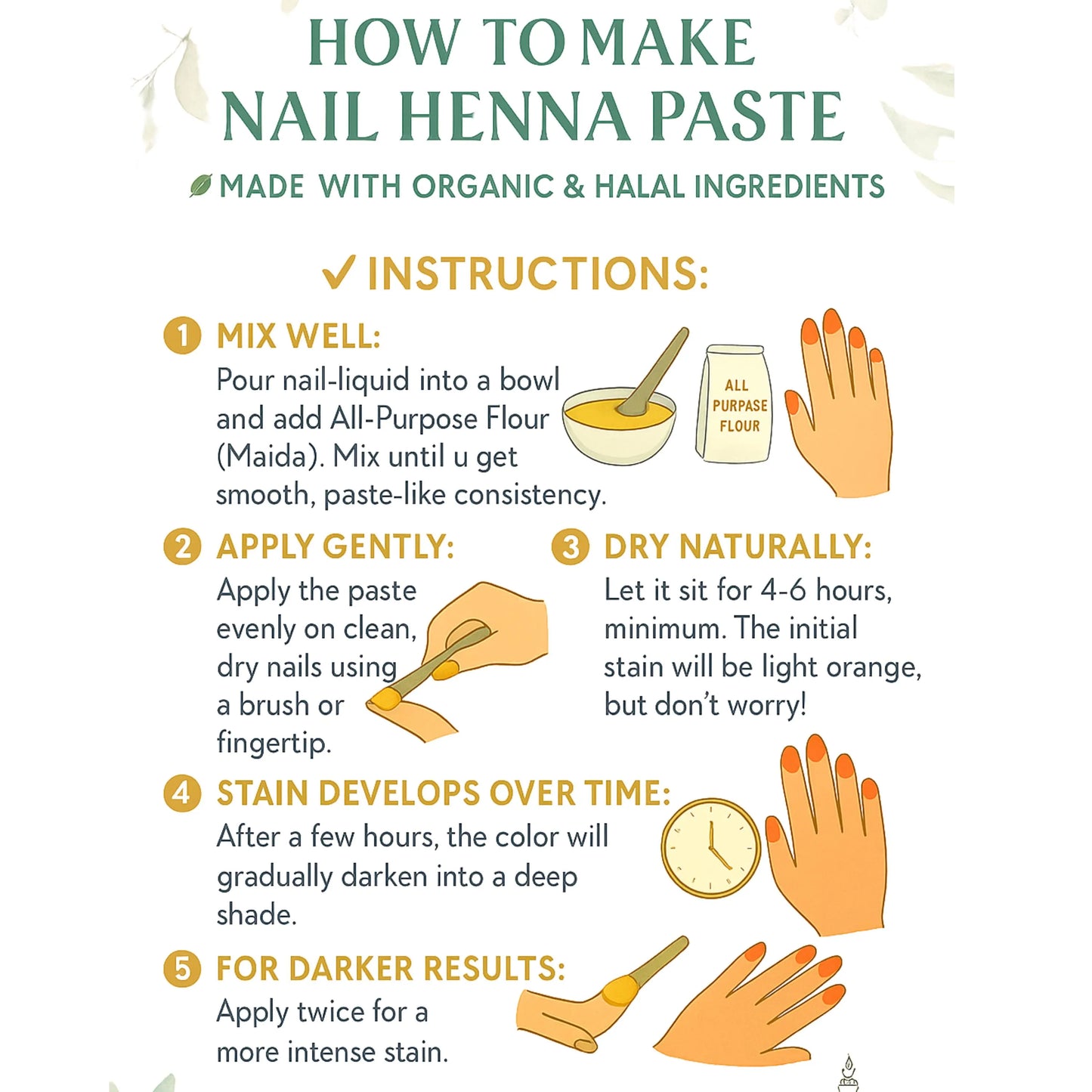 Organic Nail Liquid Dark Maroon | Henna Nail Stain | Halal Breathable Nail Polish Alternative | Organic & Chemical-Free Color Long lasting