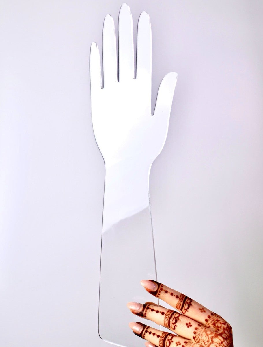 Henna Practice Hand Board | Reusable Acrylic Mehndi Practice Hand | White & Transparent Board for Beginners