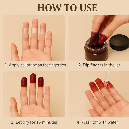 Instant Organic Henna Finger Dip – Dark Maroon | 100% Natural, Ready-to-Use, Long-Lasting Stain