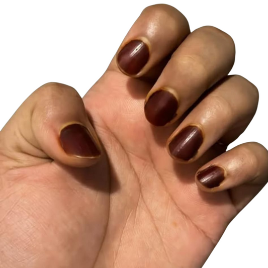Organic Nail Liquid Dark Maroon | Henna Nail Stain | Halal Breathable Nail Polish Alternative | Organic & Chemical-Free Color Long lasting