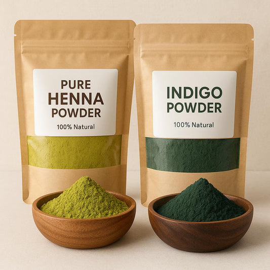 Indigo Powder + Henna Powder for Hair | Henna for Hair Dye Combo | Organic Hair Color | Black Hair Dye 100G Combo Pack