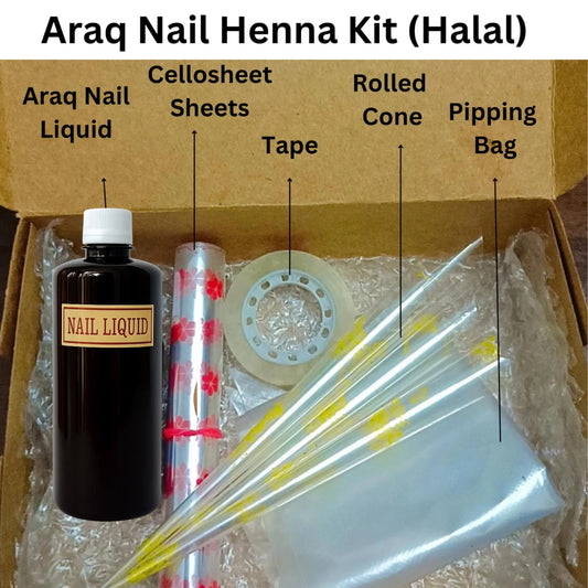 Halal Nail Henna Kit – Organic Natural Nail Color, Long-Lasting Plant-Based Nail Stain, Vegan & Chemical-Free Halal Nail Polish Alternative